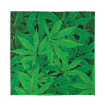 Green Marijuana Leaf Print Silk Bandana