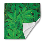 Green Marijuana Leaf Print Silk Bandana
