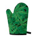 Green Marijuana Leaf Print Single Oven Mitt