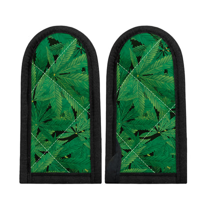 Green Marijuana Leaf Print Skillet Handle Cover