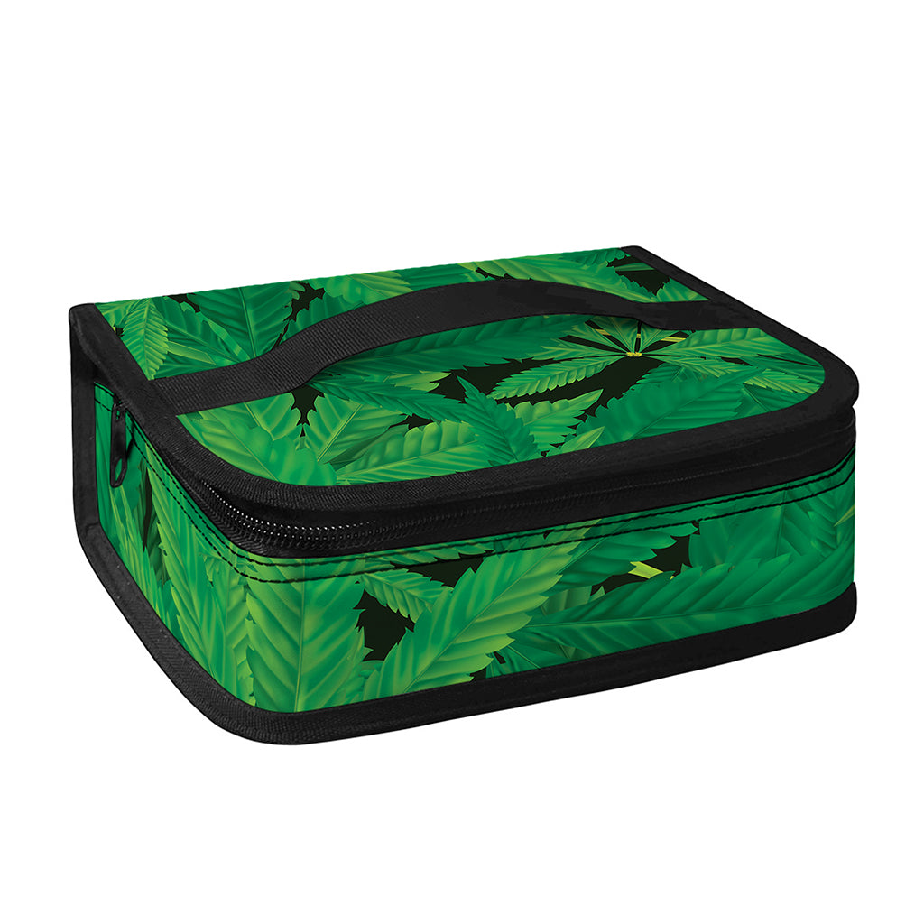 Green Marijuana Leaf Print Small Lunch Bag