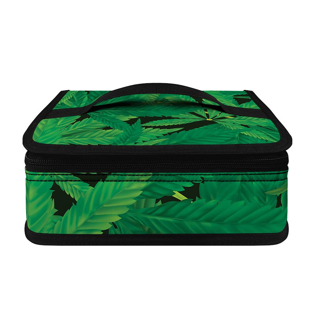 Green Marijuana Leaf Print Small Lunch Bag