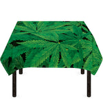 Green Marijuana Leaf Print Tablecloth