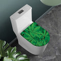 Green Marijuana Leaf Print Toilet Lid Cover