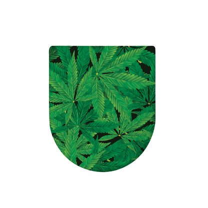 Green Marijuana Leaf Print Toilet Lid Cover