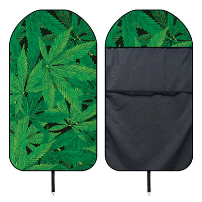 Green Marijuana Leaf Print Waterproof Car Seat Cover
