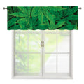 Green Marijuana Leaf Print Window Valance