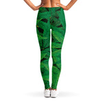 Green Marijuana Leaf Print Women's Leggings