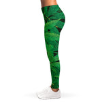 Green Marijuana Leaf Print Women's Leggings