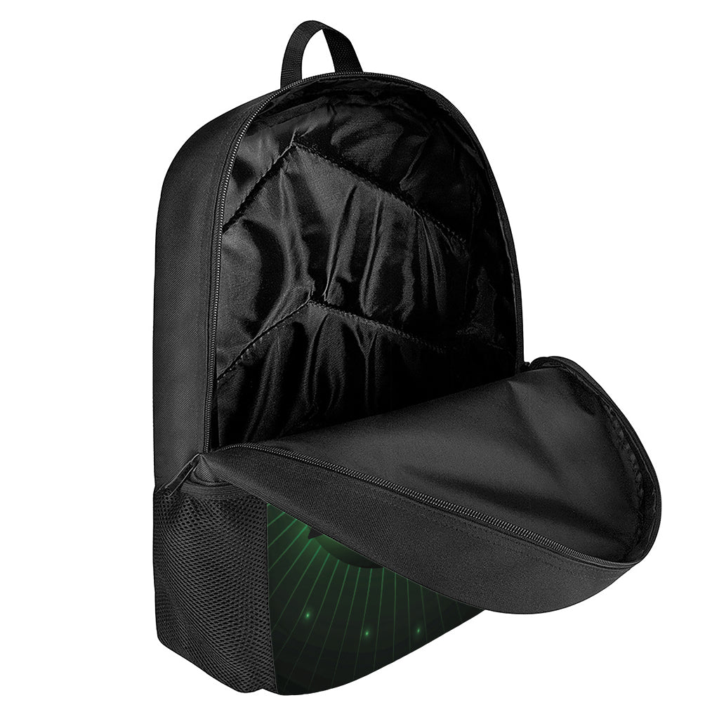 Green Masonic Eye Print 17 Inch Backpack