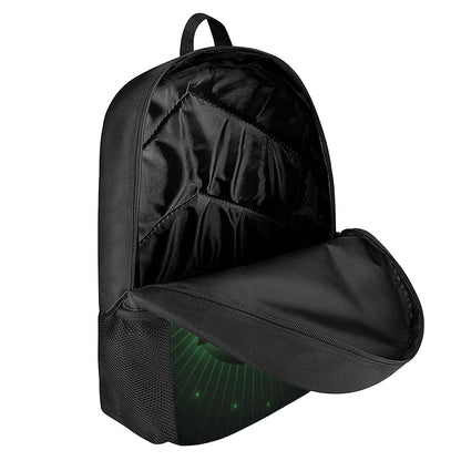 Green Masonic Eye Print 17 Inch Backpack