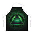 Green Masonic Eye Print Adjustable Apron