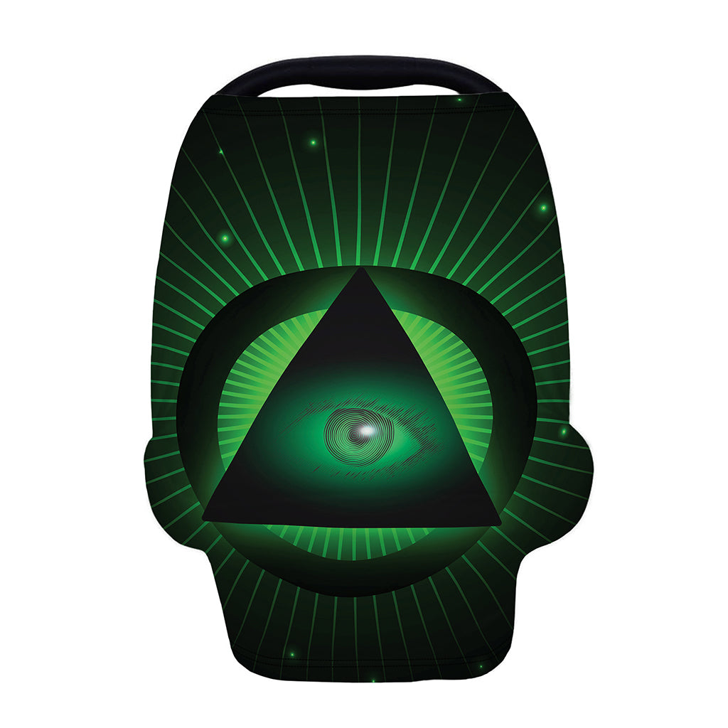 Green Masonic Eye Print Baby Seat Cover