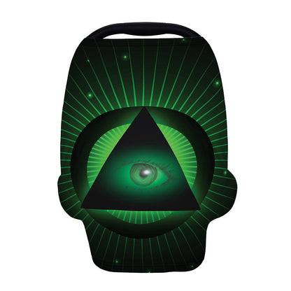 Green Masonic Eye Print Baby Seat Cover