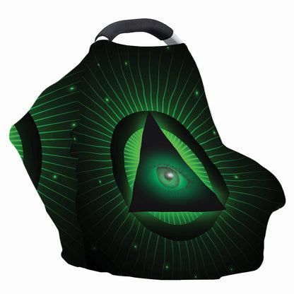 Green Masonic Eye Print Baby Seat Cover
