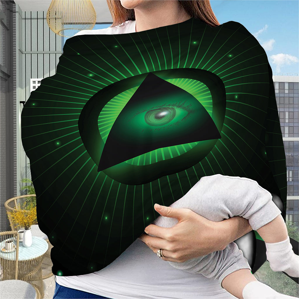 Green Masonic Eye Print Baby Seat Cover
