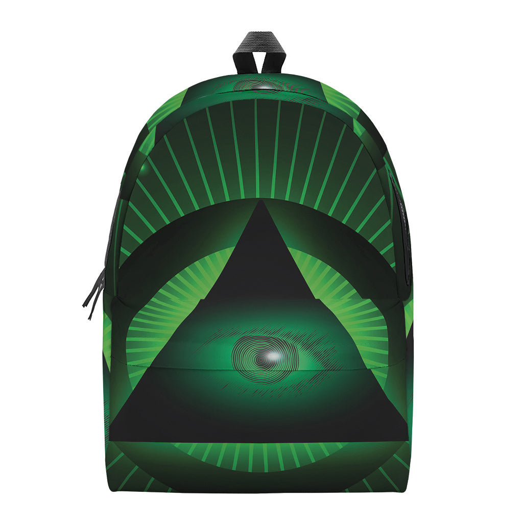 Green Masonic Eye Print Backpack