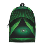 Green Masonic Eye Print Backpack