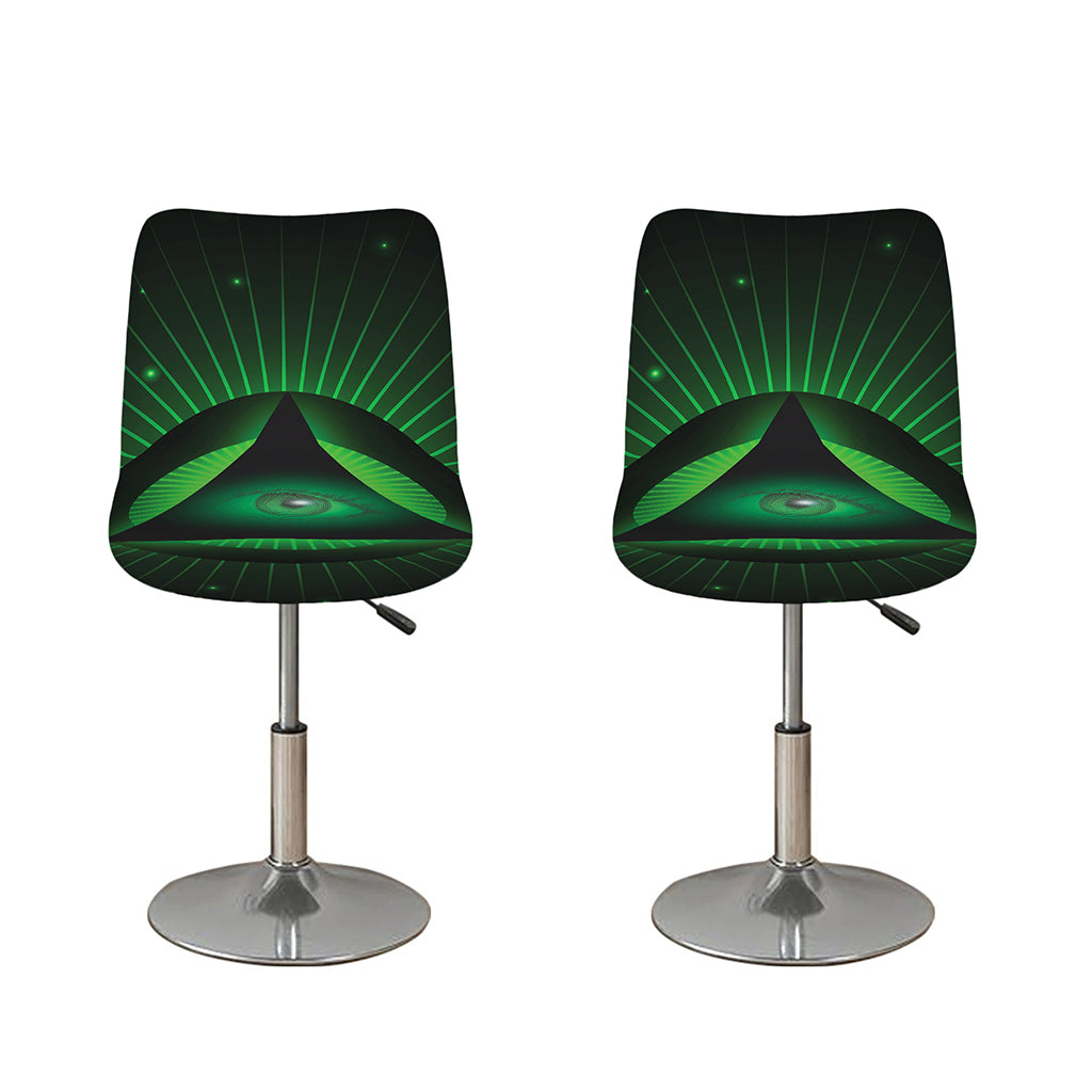 Green Masonic Eye Print Bar Stool Covers