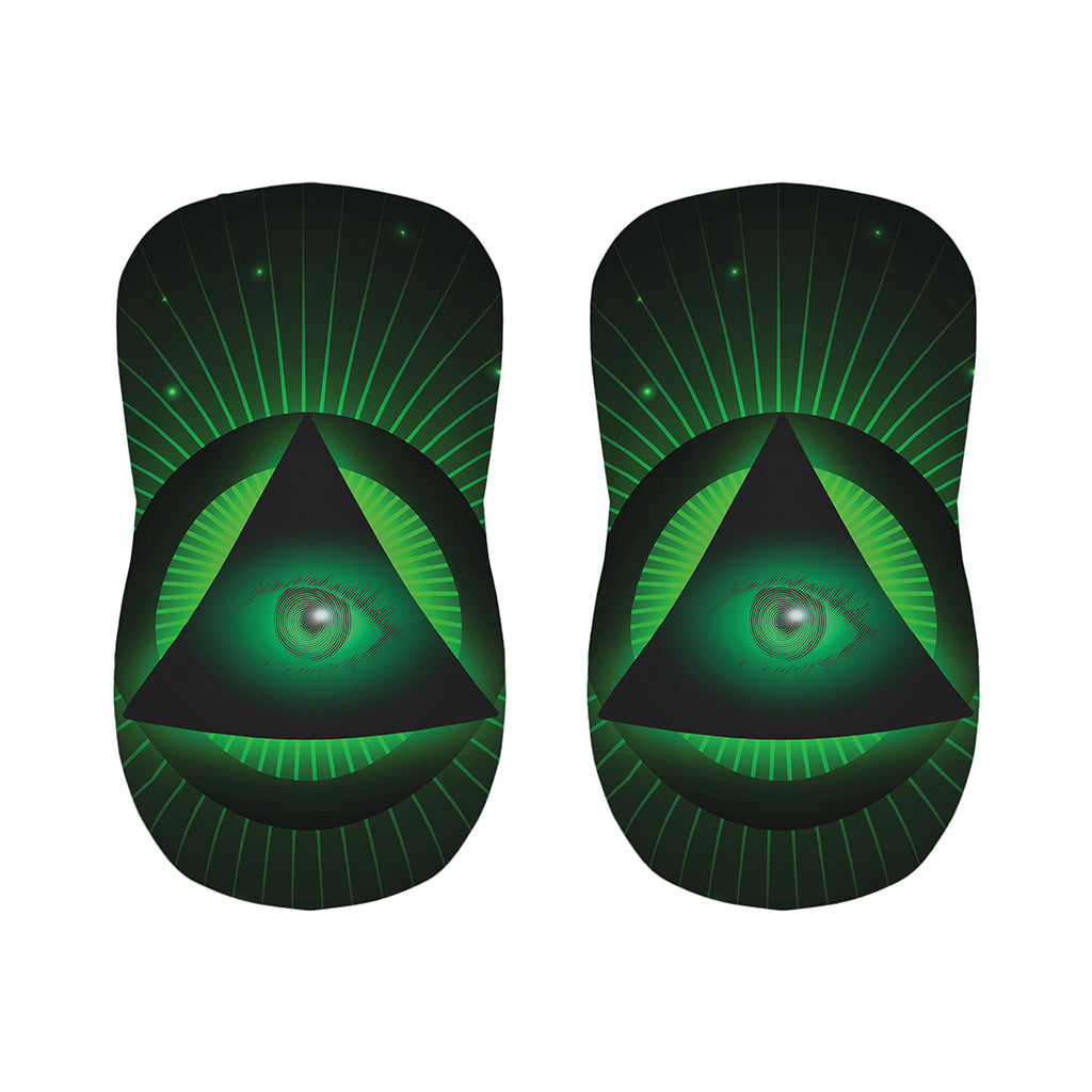 Green Masonic Eye Print Bar Stool Covers
