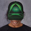 Green Masonic Eye Print Baseball Cap