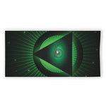 Green Masonic Eye Print Beach Towel
