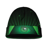 Green Masonic Eye Print Beanie