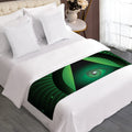 Green Masonic Eye Print Bed Runner