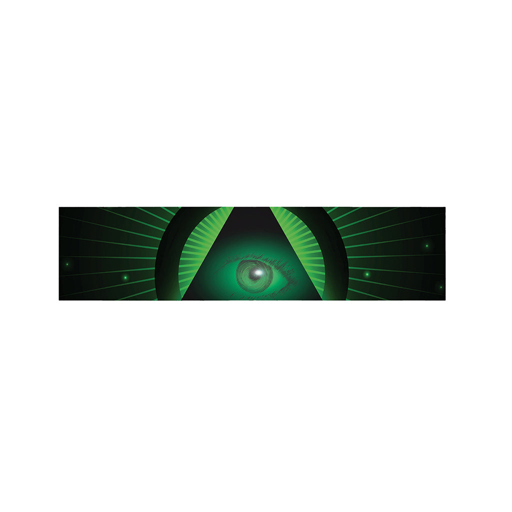 Green Masonic Eye Print Bed Runner