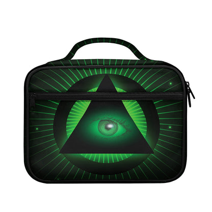 Green Masonic Eye Print Briefcase Bible Bag