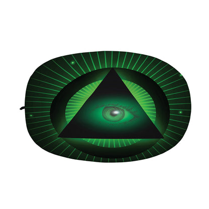 Green Masonic Eye Print Car Side Mirror Covers