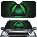 Green Masonic Eye Print Car Windshield Sun Shade