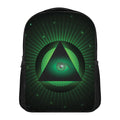 Green Masonic Eye Print Casual Backpack