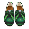 Green Masonic Eye Print Casual Shoes