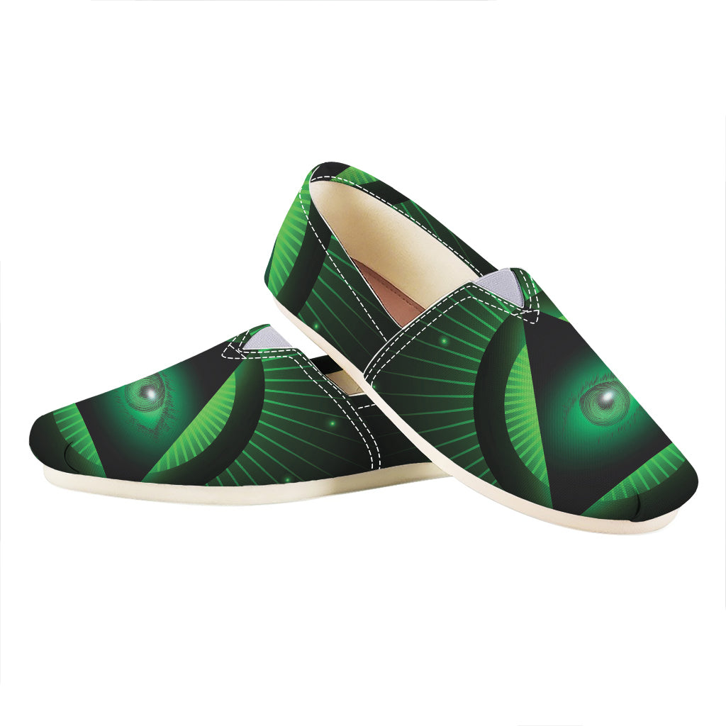 Green Masonic Eye Print Casual Shoes