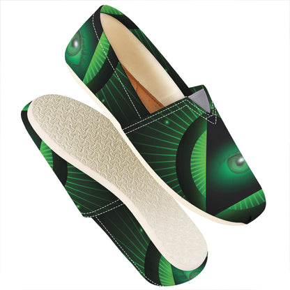 Green Masonic Eye Print Casual Shoes