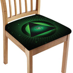Green Masonic Eye Print Chair Cushion Cover