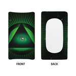 Green Masonic Eye Print Changing Pad Cover