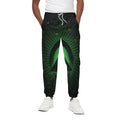 Green Masonic Eye Print Cotton Sweatpants