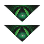 Green Masonic Eye Print Dog Bandana