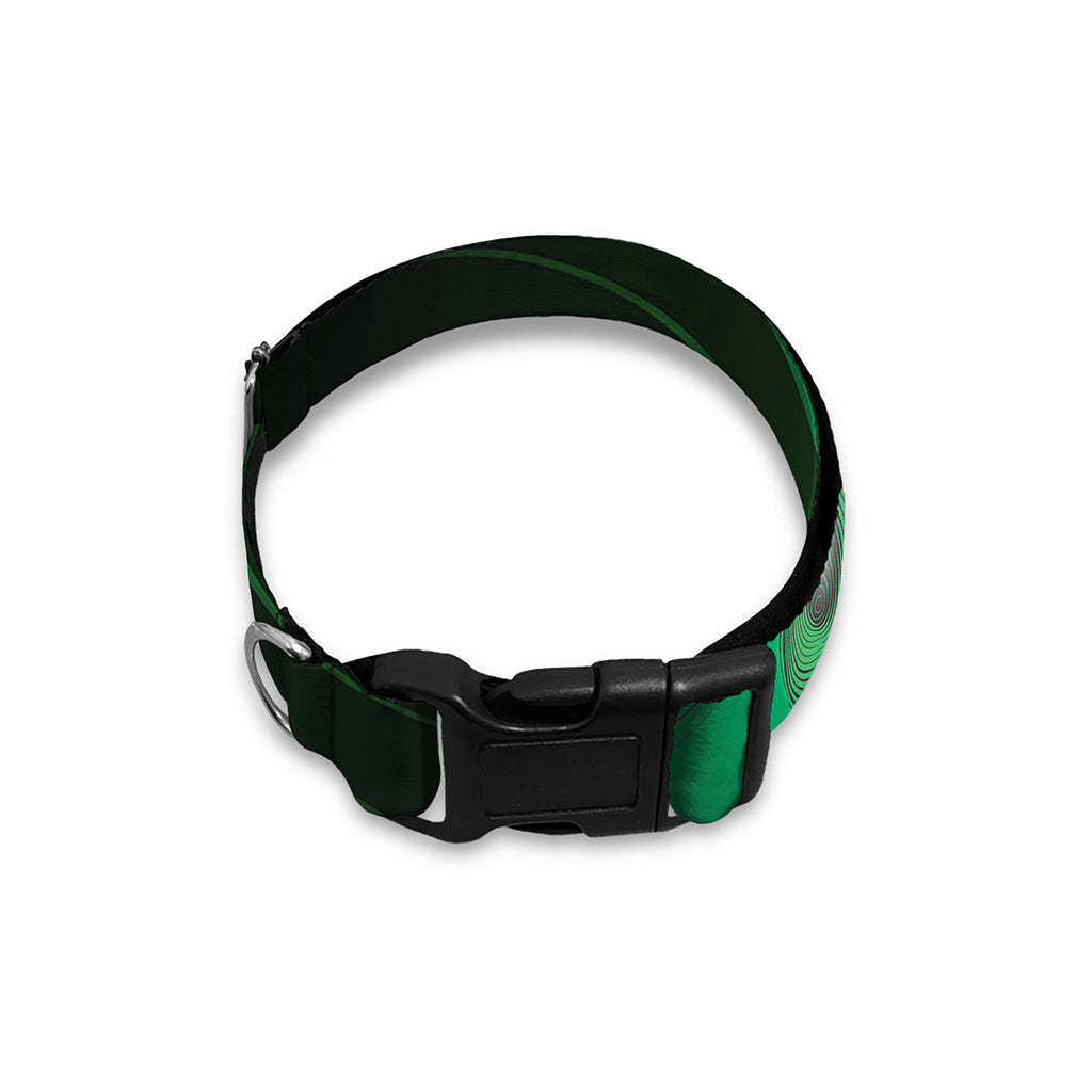 Green Masonic Eye Print Dog Collar