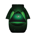 Green Masonic Eye Print Dog Zip Up Hoodie