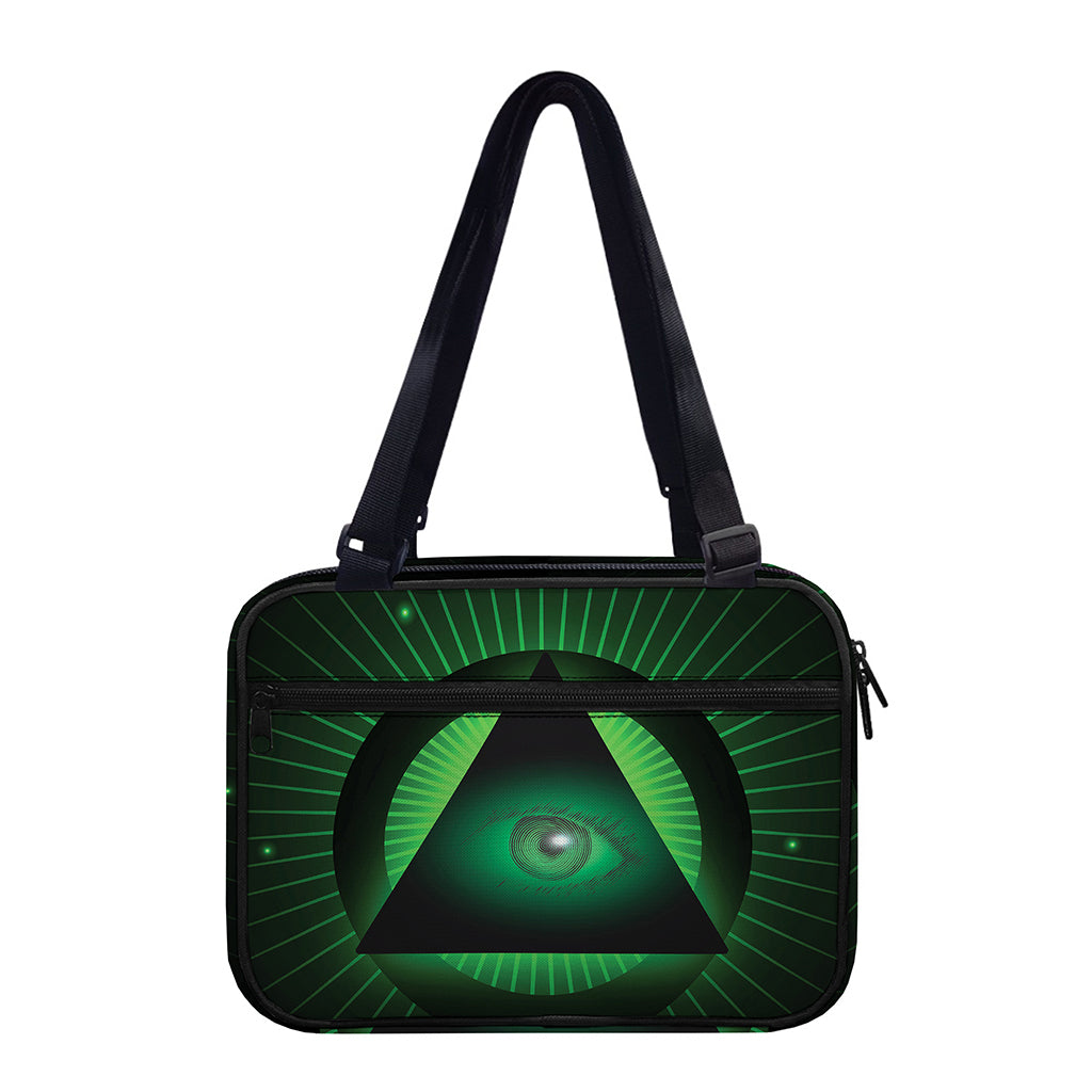 Green Masonic Eye Print Double Strap Bible Bag