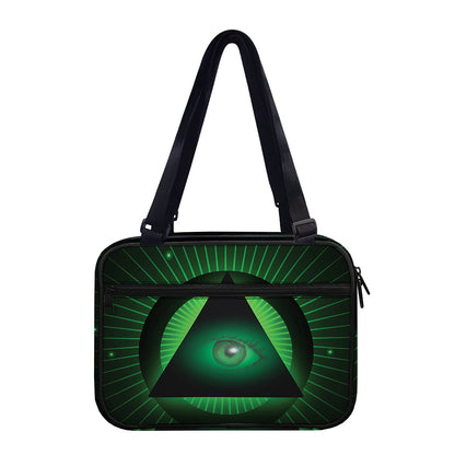 Green Masonic Eye Print Double Strap Bible Bag