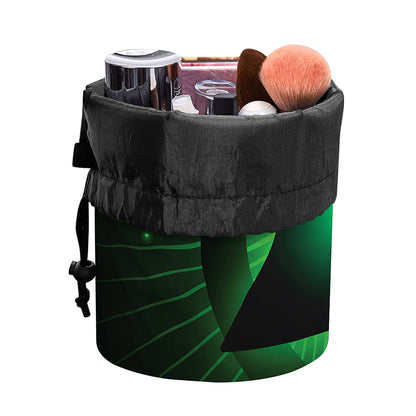Green Masonic Eye Print Drawstring Makeup Bag