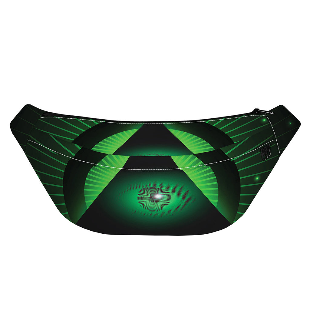 Green Masonic Eye Print Fanny Pack