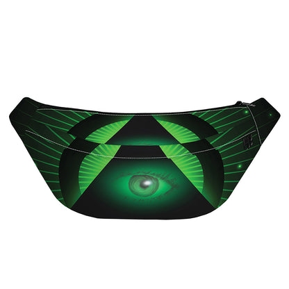Green Masonic Eye Print Fanny Pack