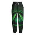 Green Masonic Eye Print Fleece Lined Knit Pants