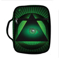 Green Masonic Eye Print Front Pocket Bible Bag
