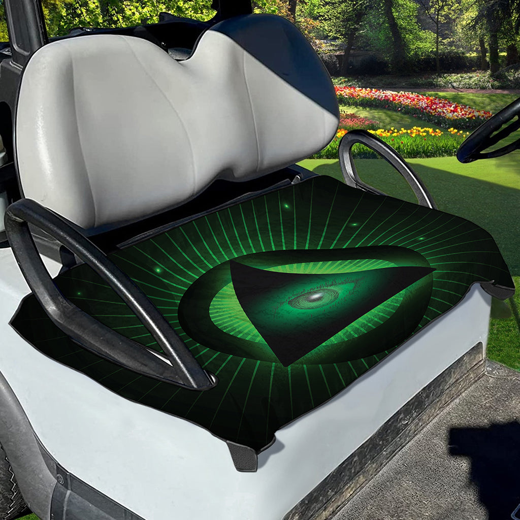 Green Masonic Eye Print Golf Cart Seat Cover
